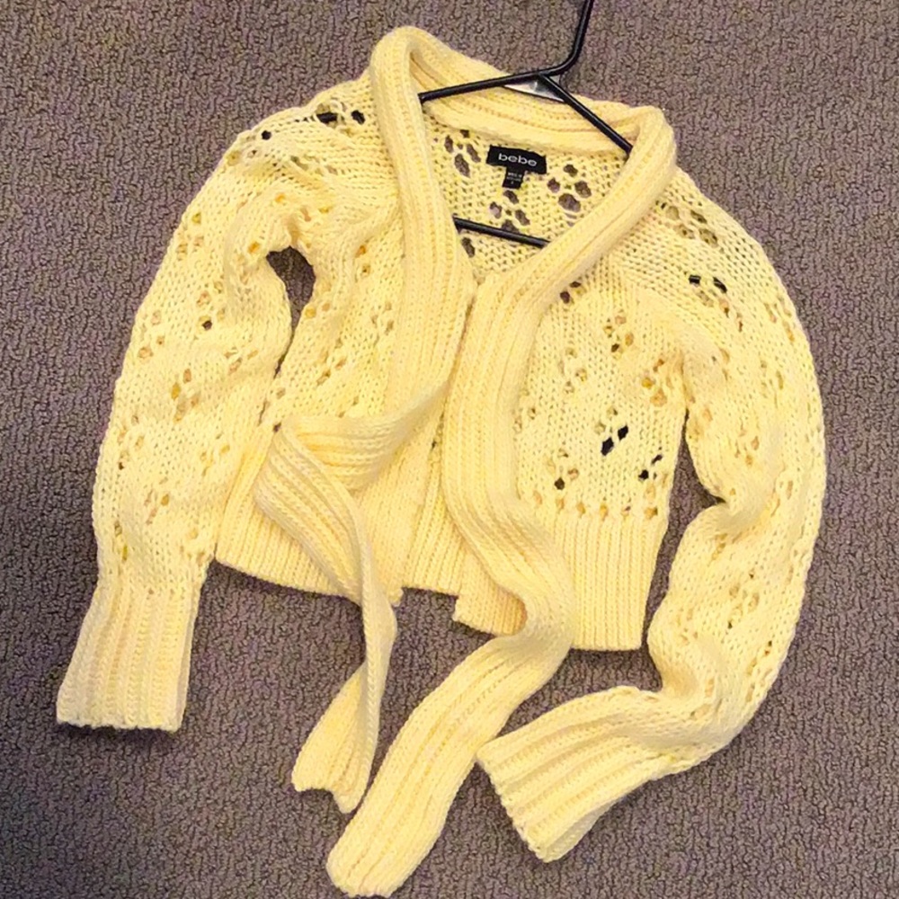 Bebe canary yellow knitted sweater